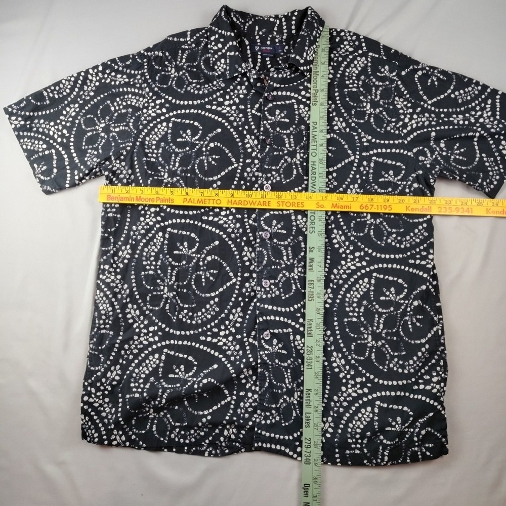 Cremieux Classics Mens Large Black Short Sleeve Button Down Shirt Beach Casual - Picture 9 of 16